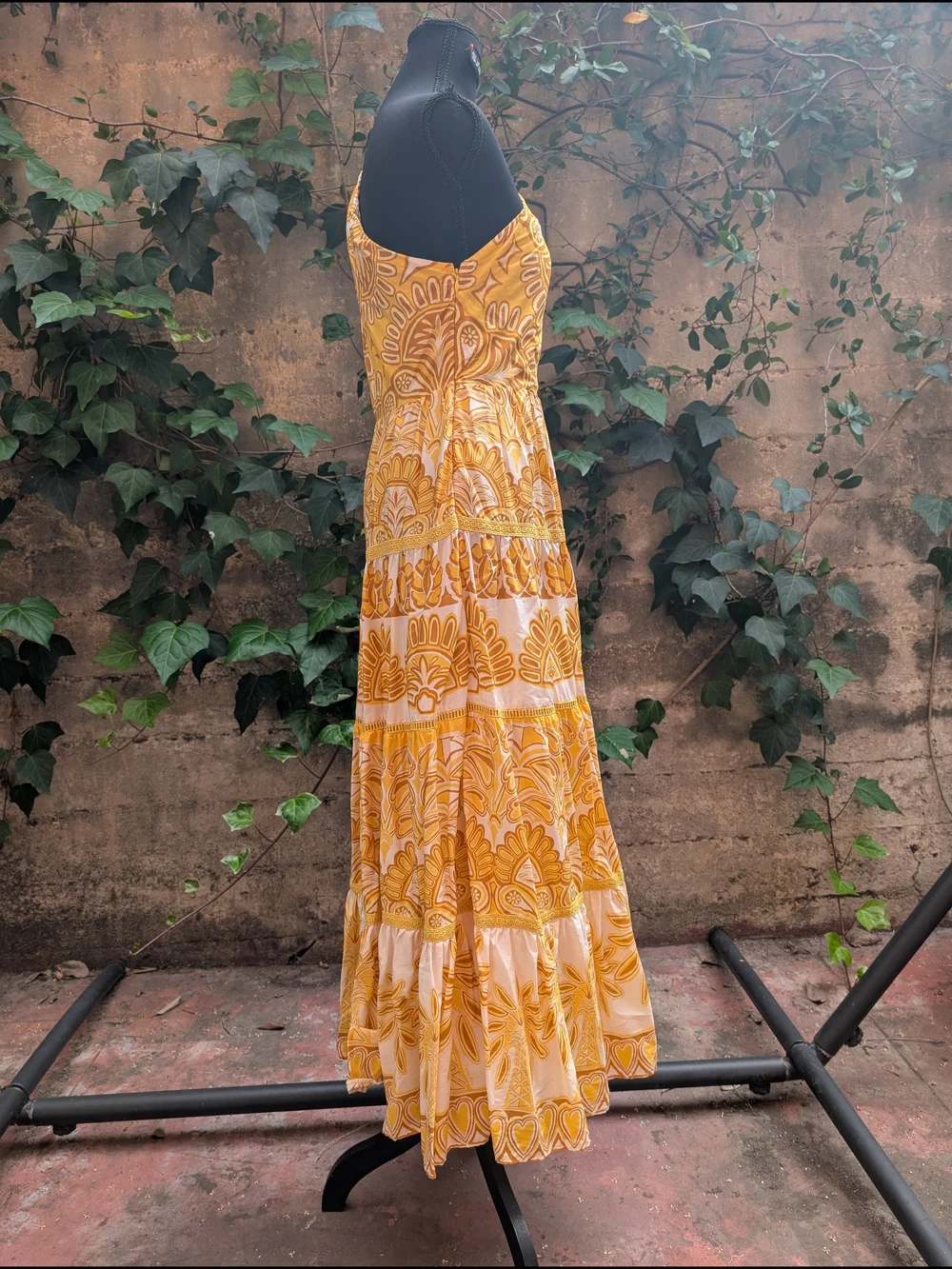 FARM Rio One-Shoulder Yellow & Cream Patterned Maxi Dress - Picture 8 of 13